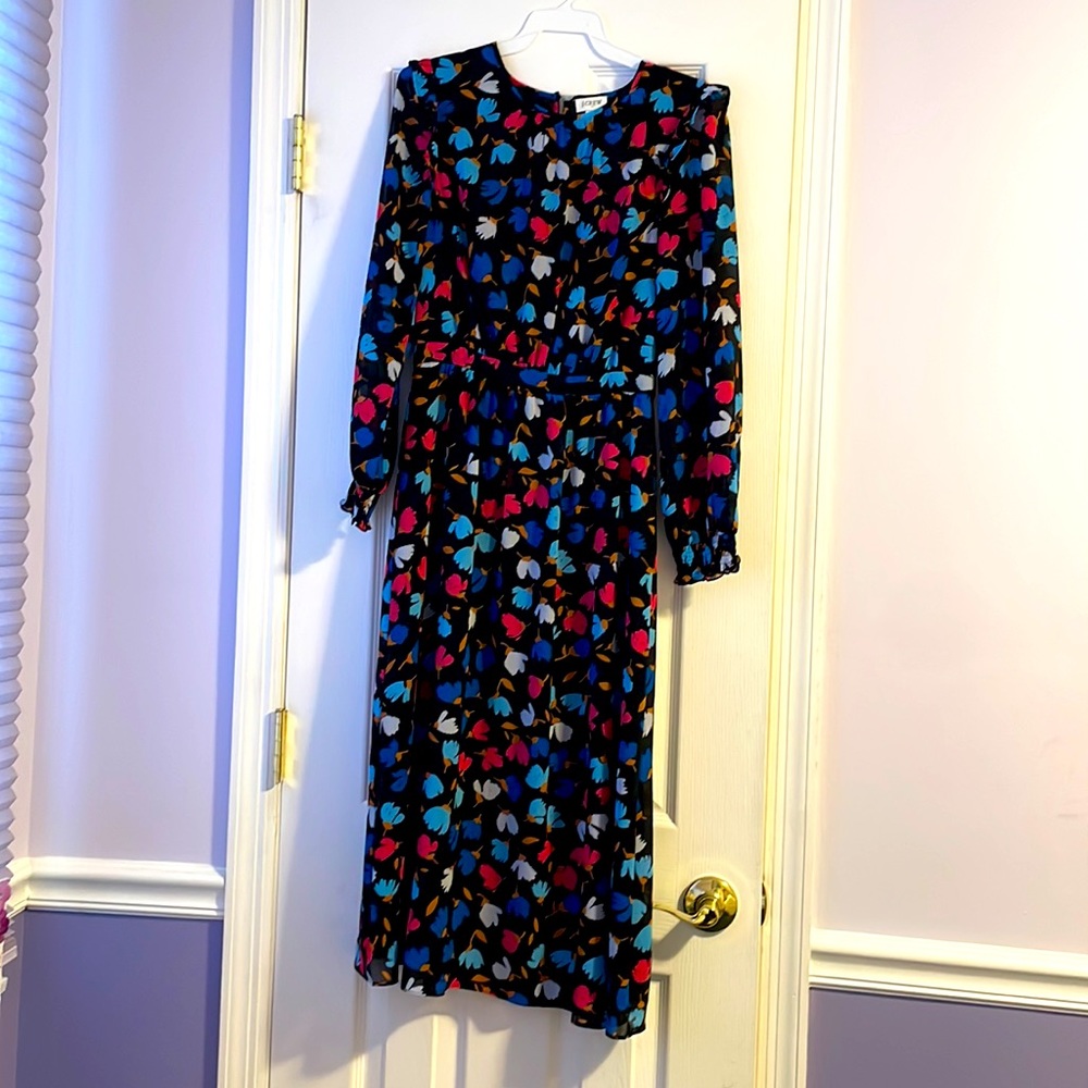 J CREW WOMENS FLORAL MIDI DRESS